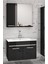 Gold Siyah Gri 65 cm Mdf-Lavabolu Banyo Dolabı Seti-Hazır Kurulu- 1