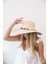 Kadın Axl Bej Kahve Boncuk Detaylı Hasır Şapka 3