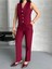 Kadın Alt Üst Takım Şık Taş Düğme Detaylı Premium Yelek Pantolon Ikili Takım Elbise 7