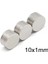 50 Adet 10x1mm Yuvarlak Neodyum Mıknatıs Güçlü Dayanıklı Magnet Nikel Kaplama 1