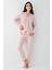 Kadın Pembe Gömlek Pijama 2