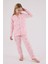 Kız Çocuk Pembe Gömlek Pijama Takımı 3