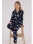 Kız Çocuk Lacivert Gömlek Pijama Takımı 1