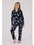 Kız Çocuk Lacivert Gömlek Pijama Takımı 2