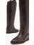 Kora Koyu Kahve Hakiki Deri Kadın Gizli Topuklu Çizme Şık ve Modern Tasarım 7