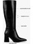 Kadın Tiago Siyah Cilt Çizme Suni Deri Klasik Tasarım 8 cm Topuklu 4