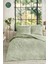 Yeşil White Sakura Çift Kişilik Lastikli Çarşaf Nevresim Takımı 6