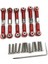 6pcs Ayarlanabilir Metal Bağlantı Çekme Çubuğu Ön /arka Servo Bağlantısı Wltoys Için A949 A959 A969 A979 K929 Rc Araba Yükseltme Yedek Kırmızı (Yurt Dışından) 1