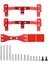 Metal Bağlantı Çubuk Montaj Taban ve Aks Up Wpl C14 C24 C34 C44 C54 1/16 Rc Araç Yükseltme Parçaları Kırmızı (Yurt Dışından) 1