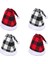 4pcs Noel Baba Noel Şapkaları Ev Dekorasyonu Için Kırmızı Siyah Ekose (Yurt Dışından) 1