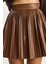 Kadın Deri Pileli Mini Etek 6