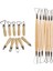 16 Pcs Kil Pamukat Heykeltraşlığı Aracı 10 Pcs Metal + Ahşap Kalın Tutar Düz Tel Kesici ve 6 Pcs 8 Inç Çift Uçlu Heykeltıraş Aracı Ahşap Tutma (Yurt Dışından) 1