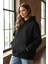 Kadın Oversize % 100 Pamuk Içi Polarlı Yumuşak Dokulu Basic Kapüşonlu Sweatshirt 1