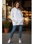 Kadın Oversize % 100 Pamuk Içi Polarlı Yumuşak Dokulu Basic Kapüşonlu Sweatshirt 5