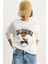 Kadın Bisiklet Yaka Teddy Nakışlı Baskı Detaylı Relaxed Sweatshirt 2
