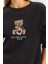 Kadın Teddy Nakış Detaylı Üç Iplik Şardonlu Sweatshirt 7
