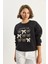 Kadın Fiyonk Nakışlı Kurdele Aksesuarlı Üç Iplik Şardonlu Sweatshirt 2