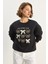 Kadın Fiyonk Nakışlı Kurdele Aksesuarlı Üç Iplik Şardonlu Sweatshirt 3