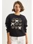 Kadın Fiyonk Nakışlı Kurdele Aksesuarlı Üç Iplik Şardonlu Sweatshirt 4