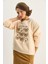 Kadın Fiyonk Nakışlı Kurdele Aksesuarlı Üç Iplik Şardonlu Sweatshirt 3