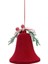 Yılbaşı Ağaç Süsü Kadife Çan Dekoratif Süsleme Aksesuarı Bordo 12 cm 2