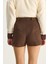 Kadın Kaşe Mini Şort Etek 6