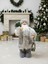 Yılbaşı Dekoru Gri Kürklü Noel Baba Figürlü Süsleme Aksesuarı 30 Cm 1