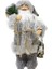 Yılbaşı Dekoru Gri Kürklü Noel Baba Figürlü Süsleme Aksesuarı 30 Cm 4