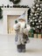 Yılbaşı Dekoru Gri Kürklü Noel Baba Figürlü Süsleme Aksesuarı 45 Cm 1