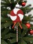 Yılbaşı Ağaç Süsü Dekoratif Simli Lolipop Şeker 45 cm 1