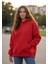 Kadın Oversize % 100 Pamuk Içi Polarlı Yumuşak Dokulu Basic Kapüşonlu Sweatshirt 1