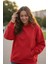 Kadın Oversize % 100 Pamuk Içi Polarlı Yumuşak Dokulu Basic Kapüşonlu Sweatshirt 3