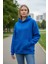 Kadın Oversize % 100 Pamuk Içi Polarlı Yumuşak Dokulu Basic Kapüşonlu Sweatshirt 1
