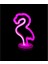 Neon Işıklı Flamingo Yazılı Masa Gece Lambası 1