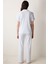 Roses Pointel Gömlek Pantolon Kırık Beyaz Pijama Takımı 10