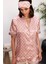 Saten Biyeli Kadın Pijama Takımı - 1325 Brandy 2