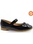 Jessica Tek Cırtlı Pu Deri Kız Çocuk Babet Ayakkabı Siyah 1