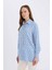 Relax Fit Gömlek Yaka Desenli Viskon Uzun Kollu Tunik D7348AX25SP 1