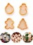 Şekilli Adam Çam Ağacı Basmalı Kurabiye Kalıbı Gingerbread Man Desenli Şeker Hamuru Kesici Aparat (Konsept 1, Krem-Turuncu) 1