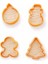 Şekilli Adam Çam Ağacı Basmalı Kurabiye Kalıbı Gingerbread Man Desenli Şeker Hamuru Kesici Aparat (Konsept 1, Krem-Turuncu) 3