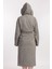 Stella Robe Ekstra Yumuşak Premium Kapşonlu Bornoz Gri 4