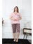 Kadın Büyük Beden Viscon Kapri Pijama Takım NS0243 1