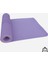 Çift Çizgi Tasarımlı Tpe Yoga Pilates Matı 8 mm Kaymaz Hafif Taşınabilir - Koyu Lila 3
