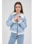 Buzkar İçi Kürklü Crop Jean Kadın Ceket 6010 3