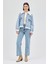 Buzkar İçi Kürklü Crop Jean Kadın Ceket 6010 4