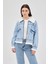 Buzkar İçi Kürklü Crop Jean Kadın Ceket 6010 7