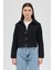 Siyah Kısa Astarlı Kaşe Kadın Ceket 3055A 2
