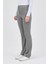 Gri Straight/Düz Kesim Yüksek Bel Nervür Dikişli Örme Pantolon TCR-6873A 11