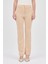 Bej Straight/Düz Kesim Yüksek Bel Nervür Dikişli Örme Pantolon TCR-6873A 10