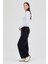 Siyah Geniş Paça Triko Kadın Pantolon 23274 12
